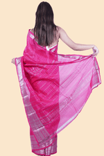 Load image into Gallery viewer, Mangalagiri handloom Pattu checks saree with extra digital print organza blouse piece
