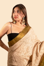 Load image into Gallery viewer, Kalamkari Saree with blouse- Outline Design
