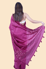 Load image into Gallery viewer, Tussar Silk with Hand Work - Maroon Color
