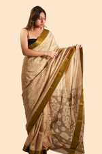 Load image into Gallery viewer, Kalamkari Saree with blouse- Outline Design
