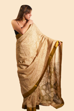 Load image into Gallery viewer, Kalamkari Saree with blouse- Outline Design
